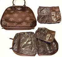 Back Pack Bag2 in 1 Brown Crown Cosmetic Bags Set