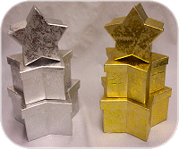 Boxes Large Gold or Silver Stars 3 per set