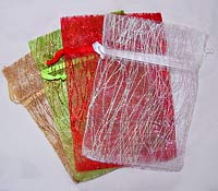 6x9 sparkling Stripe Organza Bags