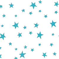 Turquoise Stars Cellophane Biz Card Bag  2.5 x 5