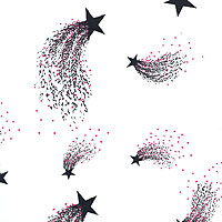 Black and Pink Star Showers Cello Roll 24 x 50