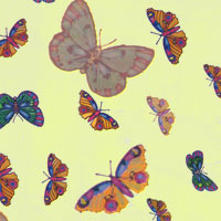 Butterflies on Yellow Cello Roll 24 x 50