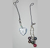 Cell Phone Charm - Heart & Beads Set