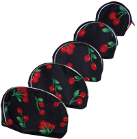 5 Piece Cosmetic Bag Set in Cherry Print