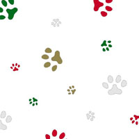 Holiday Colored Paws 5 x 11 inch Cellophane Bags