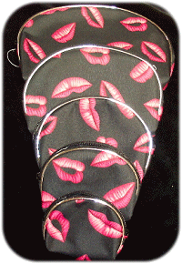 Cosmetic Bags 5 Piece Set Lips Design