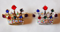 Crown Pin - Multi Color Rhinestones