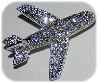 Pin Airplane Crystal Jet