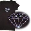 Black tshirt with diamond design in jewels