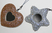 Glitter Cell Phone Charms Heart or Star