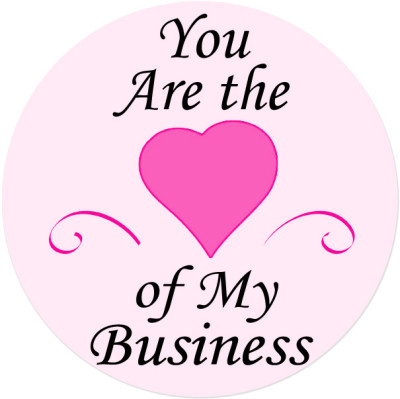You Are the Heart of My Business round stickers, 1
