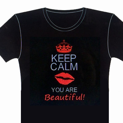 Keep Calm You Are Beautiful Sparkle Design Tee