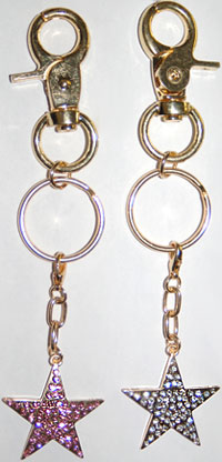 Pink or Clear Star Keychain Charm