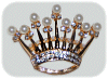 Pin Crown Pearls and Rhinestones