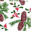 Pine Cones and Holly Cello Roll 24 x 50