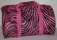 Pink Zebra Print Duffle Bag