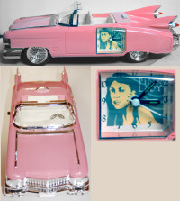 Pink Cadillac Car Clock