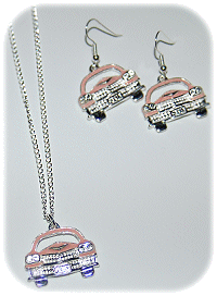 Necklace Pink Car Set