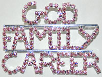 Pin God Family Career Pink Rhinestone