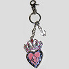 Pink Queen of Hearts Keychain with Charms