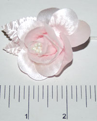 Pink Rose with Pearl Spray Adornment