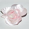 Pink Rose with Pearl Spray Adornment