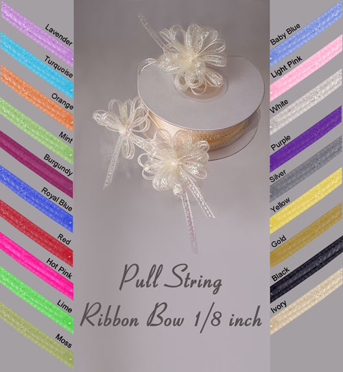 Pull String Ribbon Bow 1/8 inch