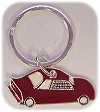 Red Car on Silver Keychain