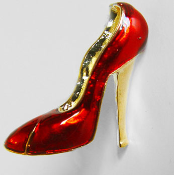 Red and Gold High Heel Pin