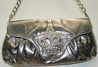 Silver Crown Purse with Chain Handle