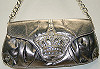 Silver Crown Purse with Chain Handle