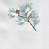 Snowy Pine Branch Cello Roll 24 x 50