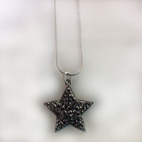 Sparkling Charcoal Star Necklace