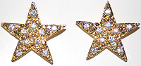 Earrings Unrefined Gold Star Rhinestone Clip On