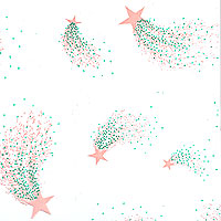 Star Shower Light Salmon and Teal Cello Roll 24 x 50