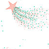 Star Shower Light Salmon and Teal Cello Roll 24 x 50