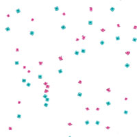 Teal and Pink Square Confetti Cello Roll 24 x 50