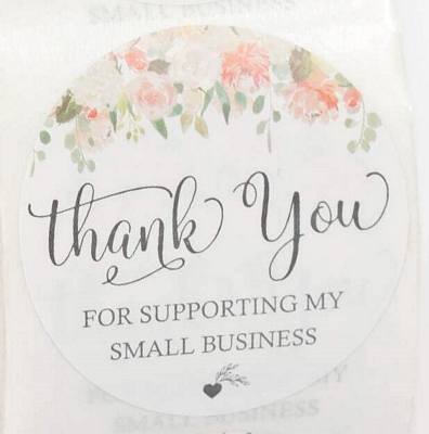 20 Stickers - Thank You - Business Support - Summer Flowers