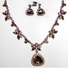 Topaz and Chocolate Necklace and Earrings Set