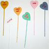 Wooden Painted Heart Picks